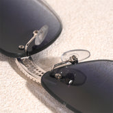 GL Hip-Hop Rimless Sunglasses VVS Moissanite Inlay Bridge & Multicolor Lenses Wooden Arms